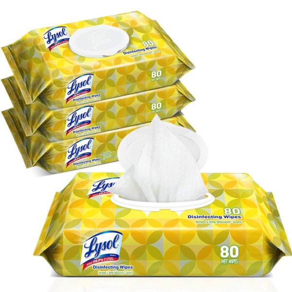消毒纸巾 柠檬味 4盒 320片