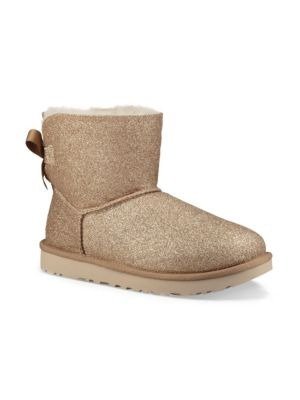 Mini Bailey Bow Sparkle Dyed Shearling Boots