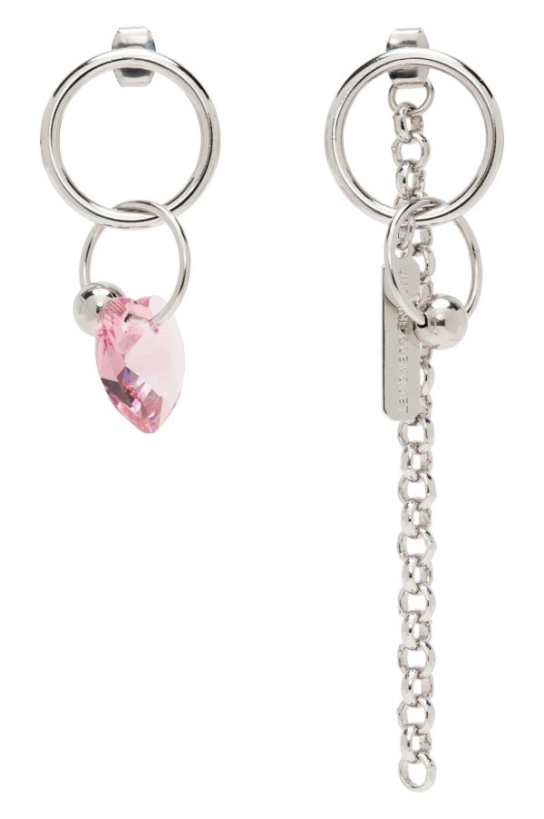 SSENSE Exclusive Silver & Pink Ellie Earrings