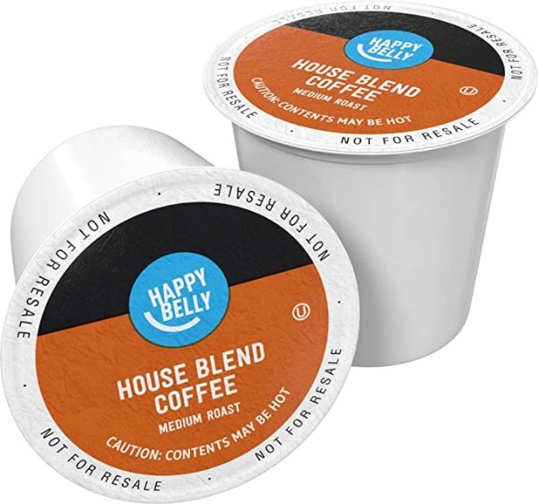 Amazon Brand - 100 Ct. Happy Belly Medium-Dark Roast Coffee Pods, House Blend, Compatible with Keurig 2.0 K-Cup Brewers