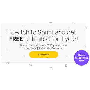 Sprint Unlimited 一年免费电话、短信、流量