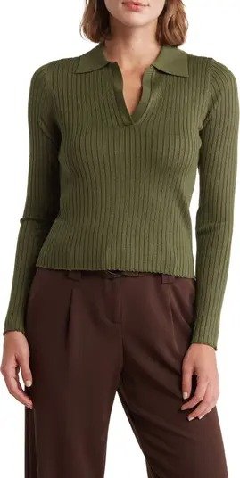 Long Sleeve Split Neck Pullover Sweater