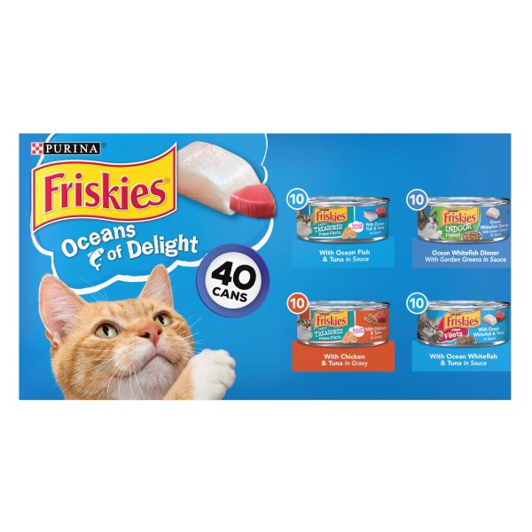 Oceans of Delight wet Cat Food Variety Pack, 5.5 oz., Count of 40