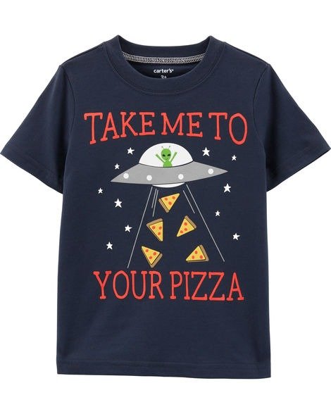 Take Me To Your Pizza Alien Jersey Tee