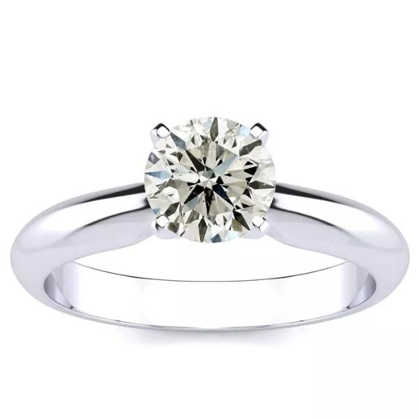 1 Carat Round Diamond Solitaire Ring in 14K White Gold. Our Lowest Priced, Very Popular, 1 Carat Engagement Ring!