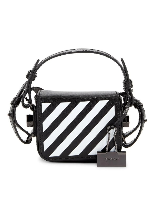 Striped leather Convertible Belt Bag