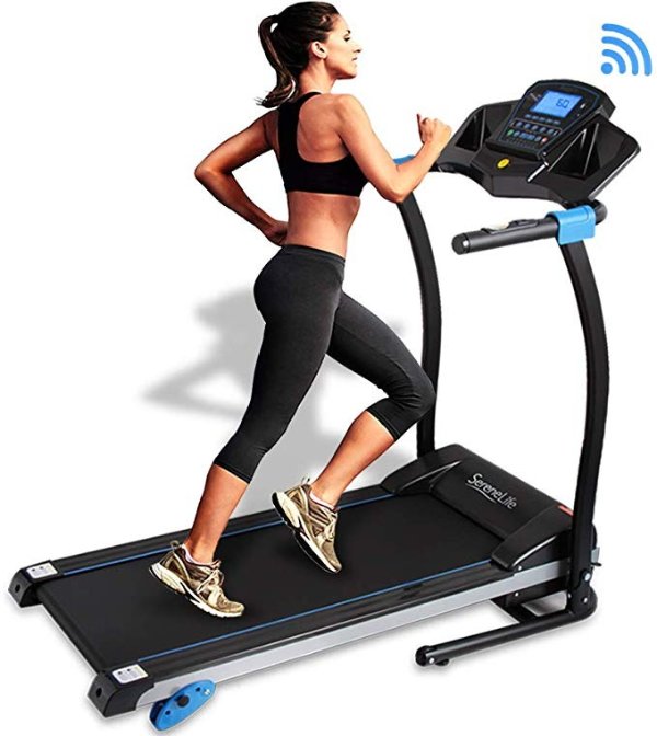 Smart Digital Folding Treadmill - Electric Foldable Exercise Fitness Machine, Large Running Surface, 3 Incline Settings, 16 Preset Program, Downloadable Sports App for Running & Walking