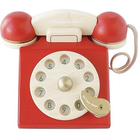 复古木制玩具电话