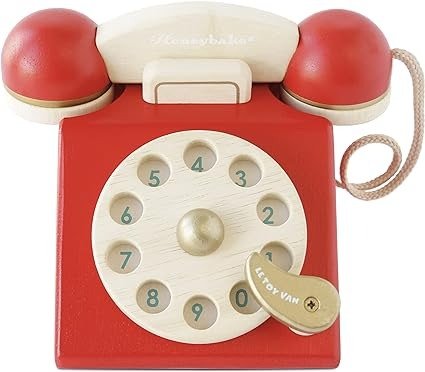 复古木制玩具电话