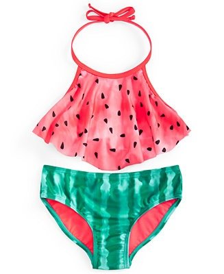 Big Girls 2-Pc. Groovy Watermelon Swimsuit