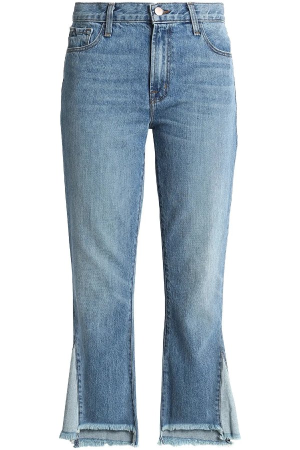 Aubrie frayed high-rise kick-flare jeans