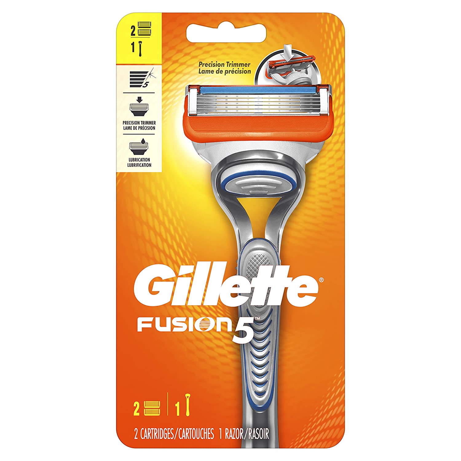 Gillette Fusion5 男士5层刀片剃须刀+2个替换刀头 