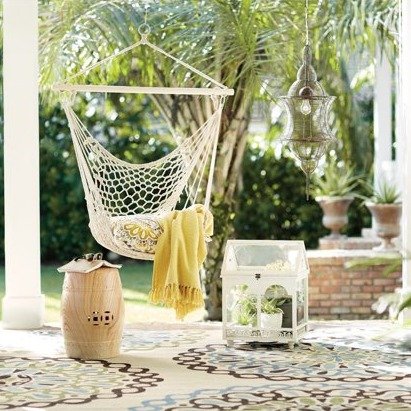 Outdoor Hanging Swing Cotton Hammock Chair Solid Rope Yard Patio Porch Garden