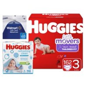 Huggies Little Movers with Huggies Refreshing Clean Refill 168ct