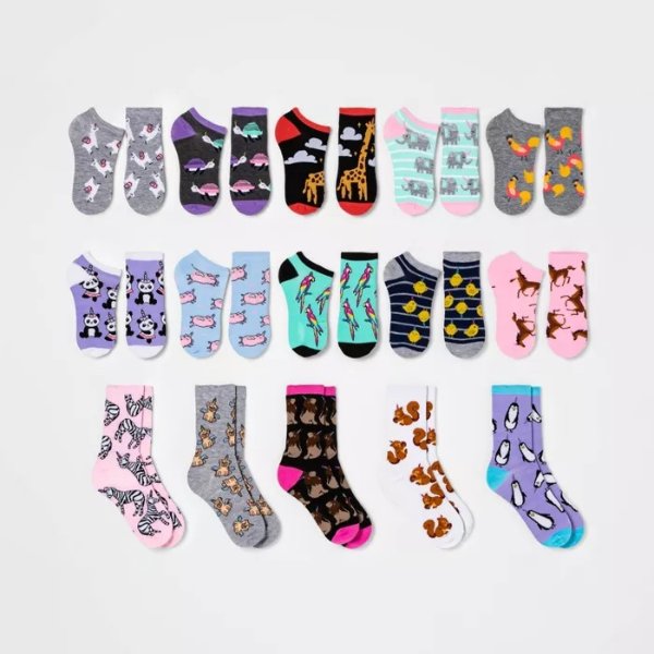 Women&#39;s &#34;Everybody Wants to be a Unicorn&#34; 15 Days of Socks Advent Calendar - Assorted Colors 4-10