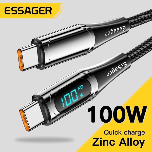 0.99US $ 90% OFF|Essager USB Type C To USB C Cable 100W/5A PD Fast