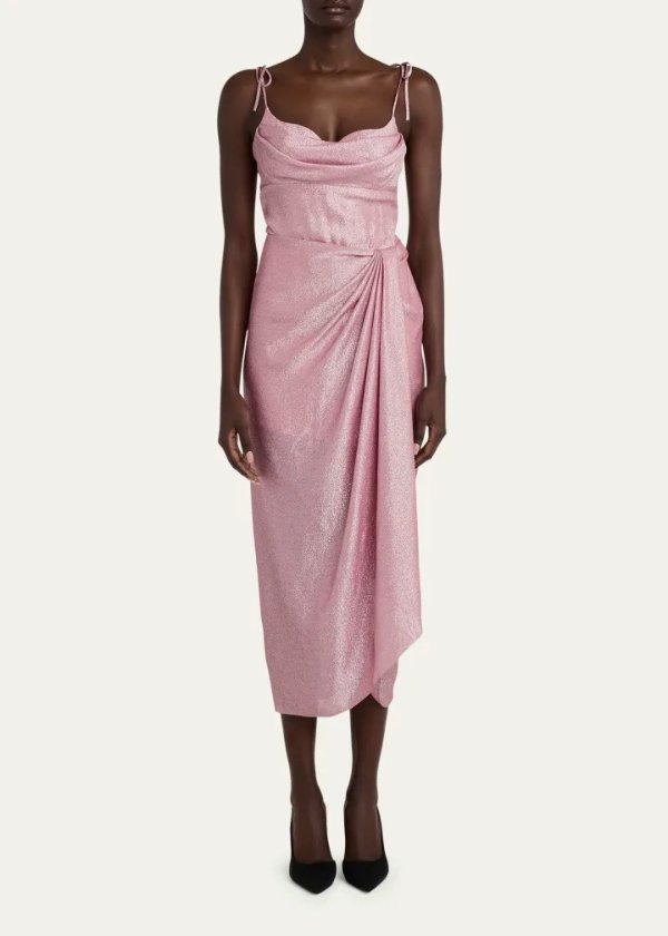 Sarong But So Right Cowl-Neck Dress