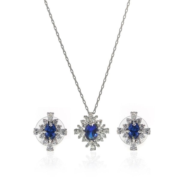 Swarovski Palace Rhodium And Crystal Necklace And Earring Set 5498840