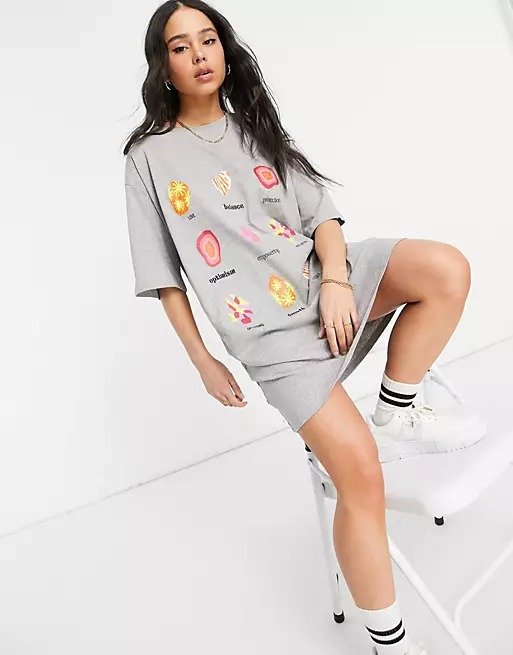 big boy oversized t-shirt dress with crystals graphic