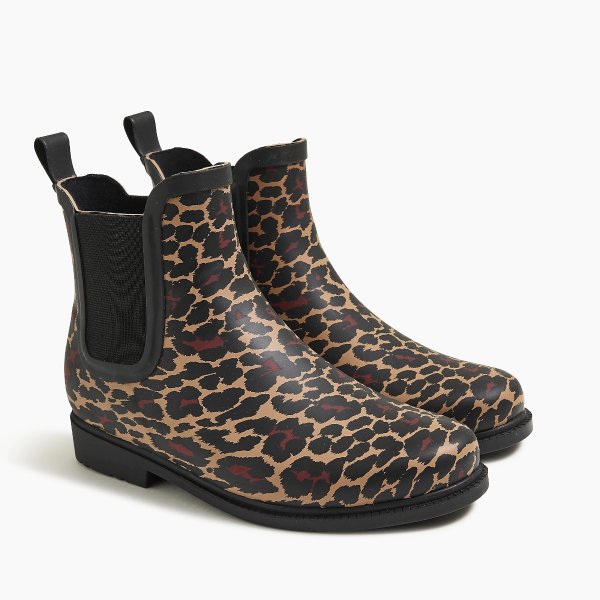 Leopard Chelsea rain boots