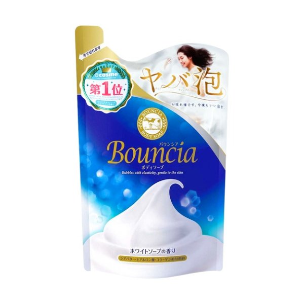 日本COW牛乳石鹼共进社 BOUNCIA浓密泡沫沐浴乳补充包 牛奶花香 400ml COSME大赏第一位 包装随机发 | 亚米
