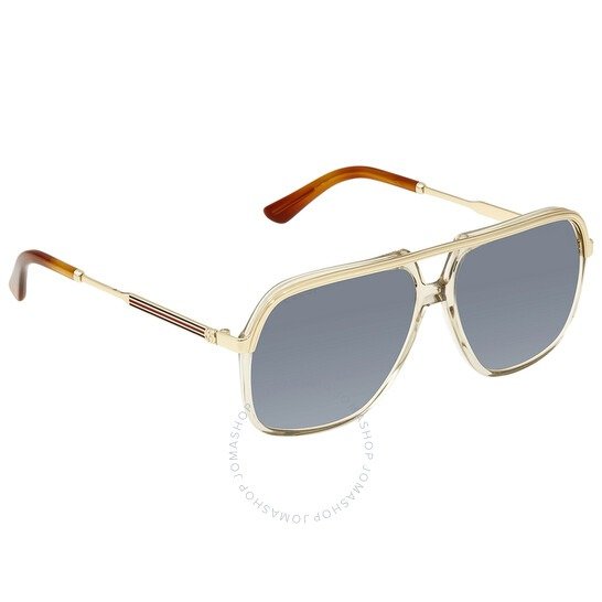Blue Rectangular Unisex Sunglasses GG0200S 004 57