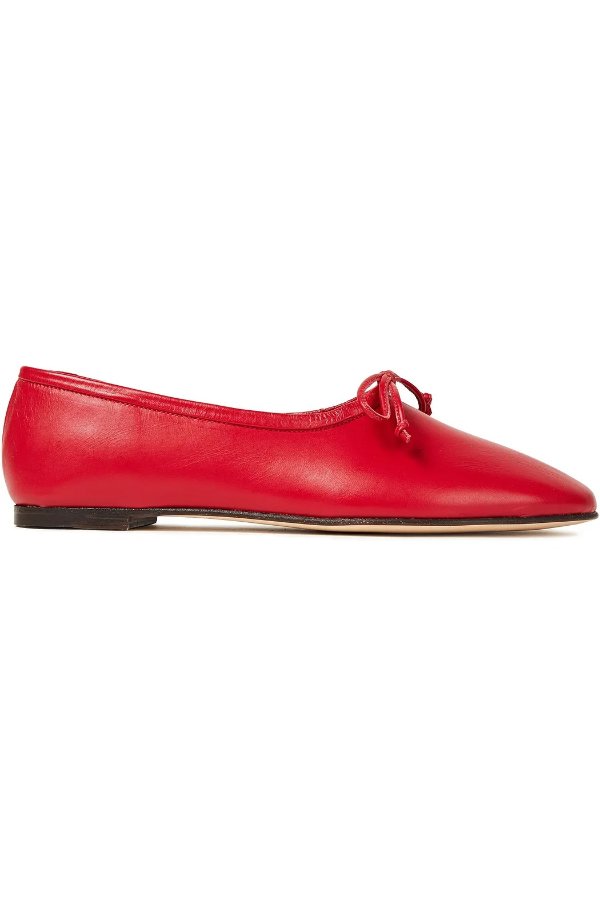 Agnes textured-leather ballet flats