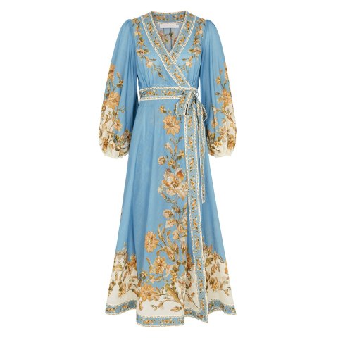 Harvey NicholsZIMMERMANN New Season Chintz floral-print cotton wrap midi dress