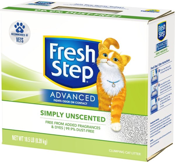 FRESH STEP Advanced Simply Unscented Clumping Clay Cat Litter, 18.5-lb box, 1 pack - Chewy.com
