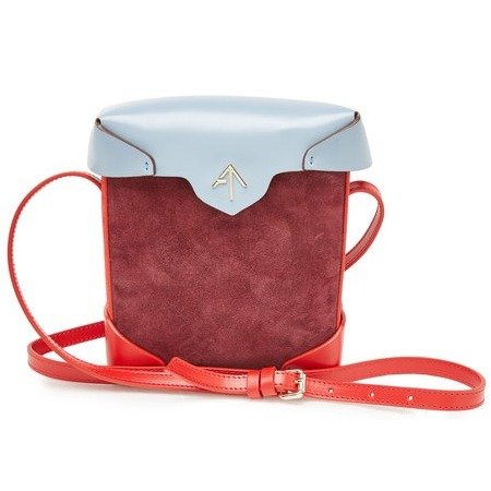 - Mini Pristine Leather Shoulder Bag with Suede