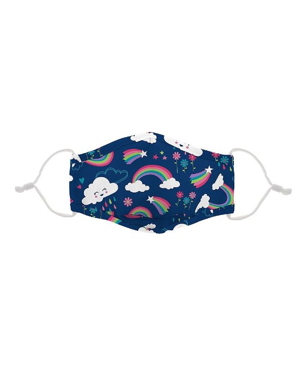 Navy Rainbow Tented Kids Non-Medical Face Mask