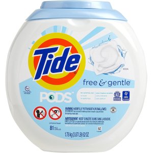 Tide Free and Gentle Laundry Detergent Pods, 81 Count
