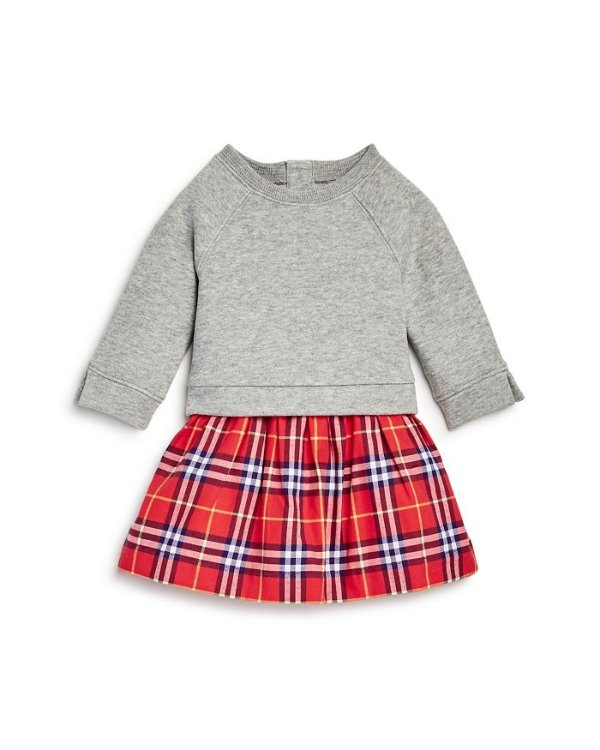 Girls' Francine Check Skirt Sweatshirt Dress - Baby