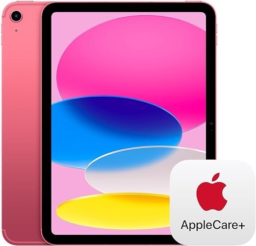 iPad (10th Generation) Wi-Fi + Cellular 256GB - Pink withCare+ (2