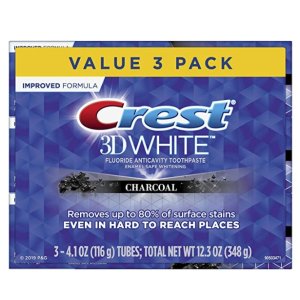 Crest 3D White, Charcoal Whitening Toothpaste, 4.1 oz, 3 Count