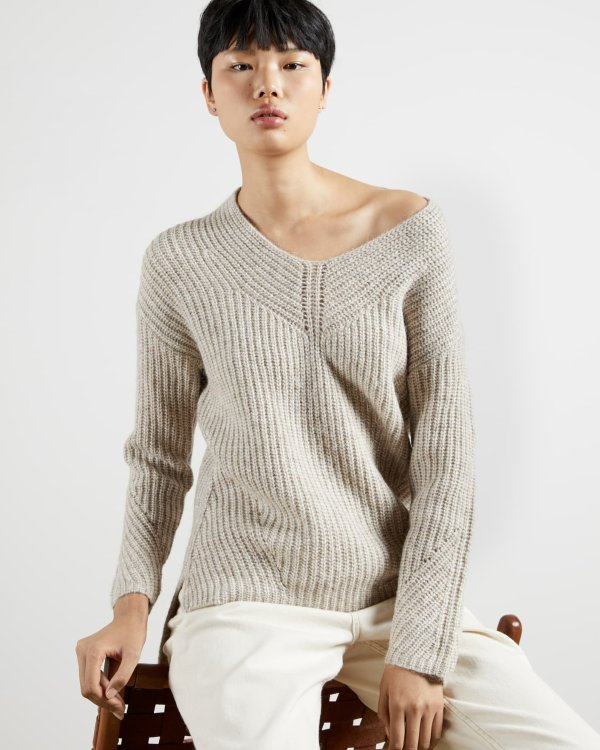 Rieliaa oversized v-neck sweater