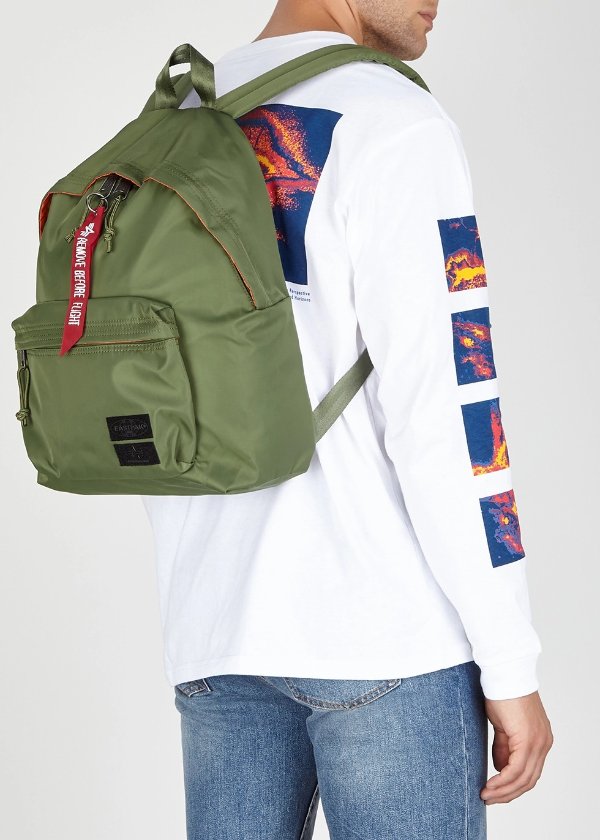 X Alpha Industries army green shell backpack