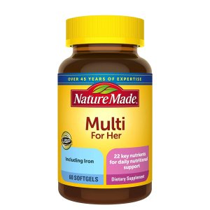Nature Made Multivitamin For Her, Women's Multivitamin for Nutritional Support, 60 Softgels