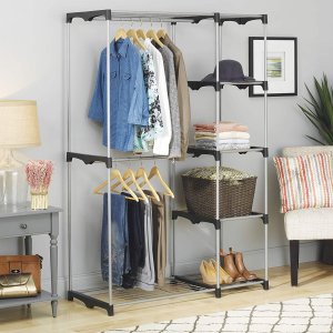 Whitmor Double Rod Freestanding Closet with Steel and Resin Frame