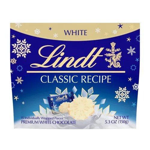 Lindt CLASSIC RECIPE Holiday White Chocolate Snowflake Pouch (15-pc, 5.3 oz)
