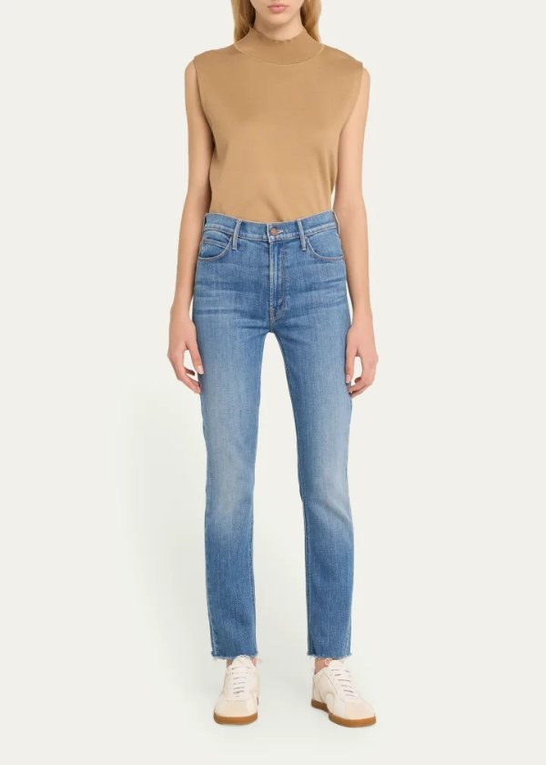 The Mid-Rise Dazzler Ankle Fray Jeans