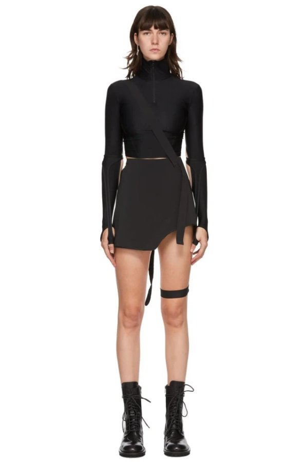 Black Garter Miniskirt