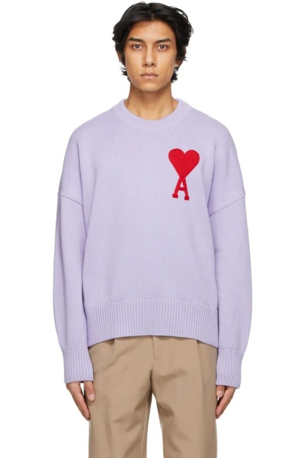 Purple Oversize Ami De Coeur Sweater