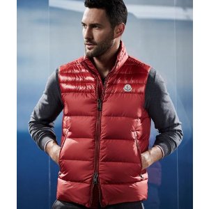 Moncler Dupres Quilted Puffer Vest, Red @ Neiman Marcus
