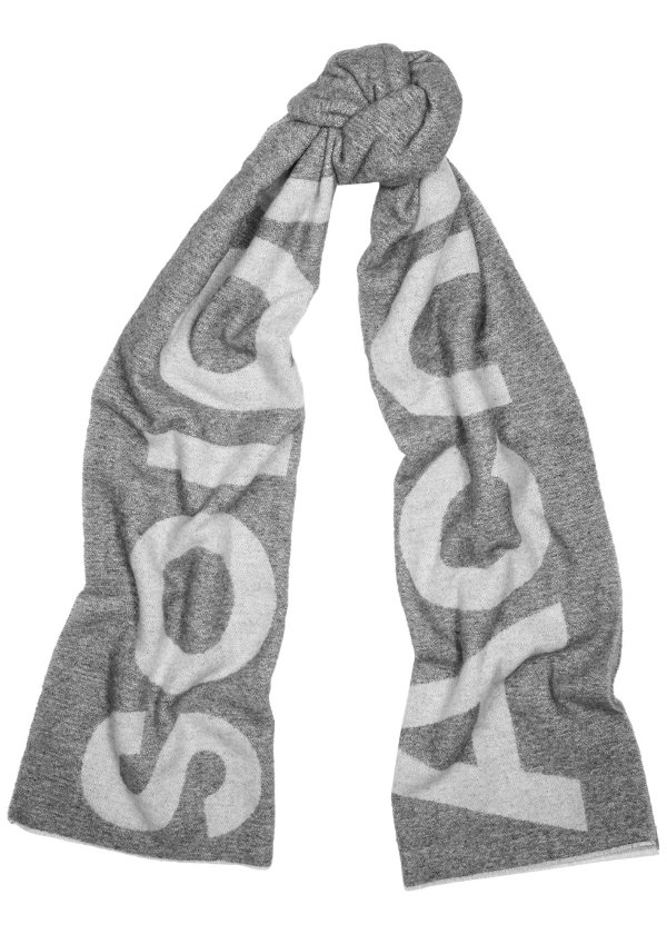 Logo 羊毛混纺围巾