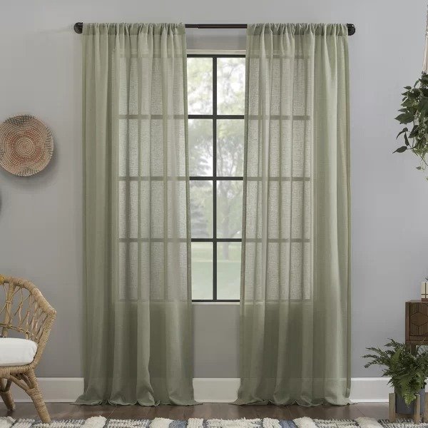 Crushed Texture Anti-Dust Solid Sheer Rod Pocket Single Curtain PanelCrushed Texture Anti-Dust Solid Sheer Rod Pocket Single Curtain PanelMore to Explore