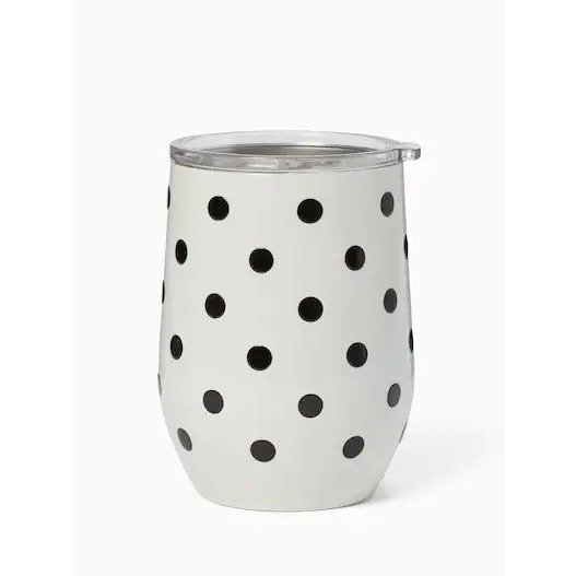 Charming Dots Stainless Steel Stemless Wine Glass