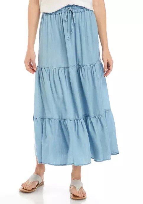 Women's Tiered Midi Skirt