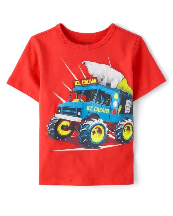 Baby And Toddler Boys Ice Cream Truck Graphic Tee - sweet berry