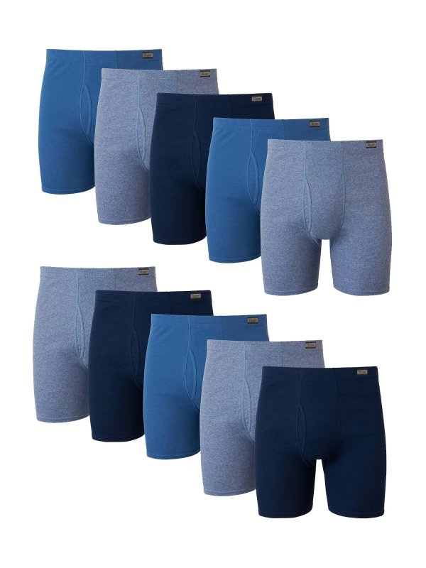 Men's Super Value Pack Covered Waistband Boxer Briefs 10 Pack